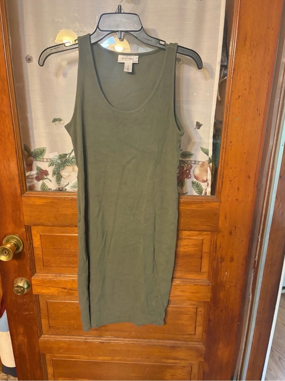 Maternity Olive Green Ribbed Tank Dress